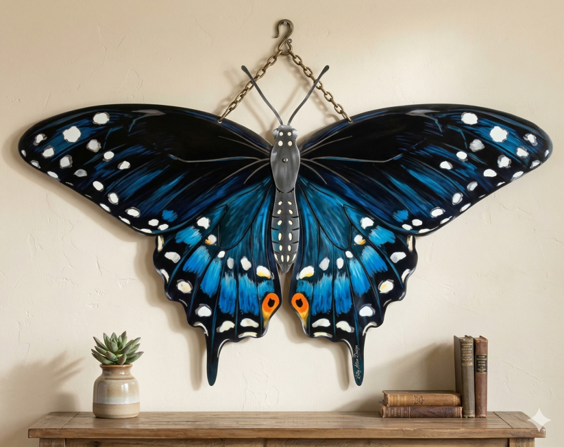 Butterfly Metal Sign Wall Decor, Colorful Butterfly Wall Art, Nature Inspired Home Decor for Living Room Bedroom Entryway Housewarming Gift