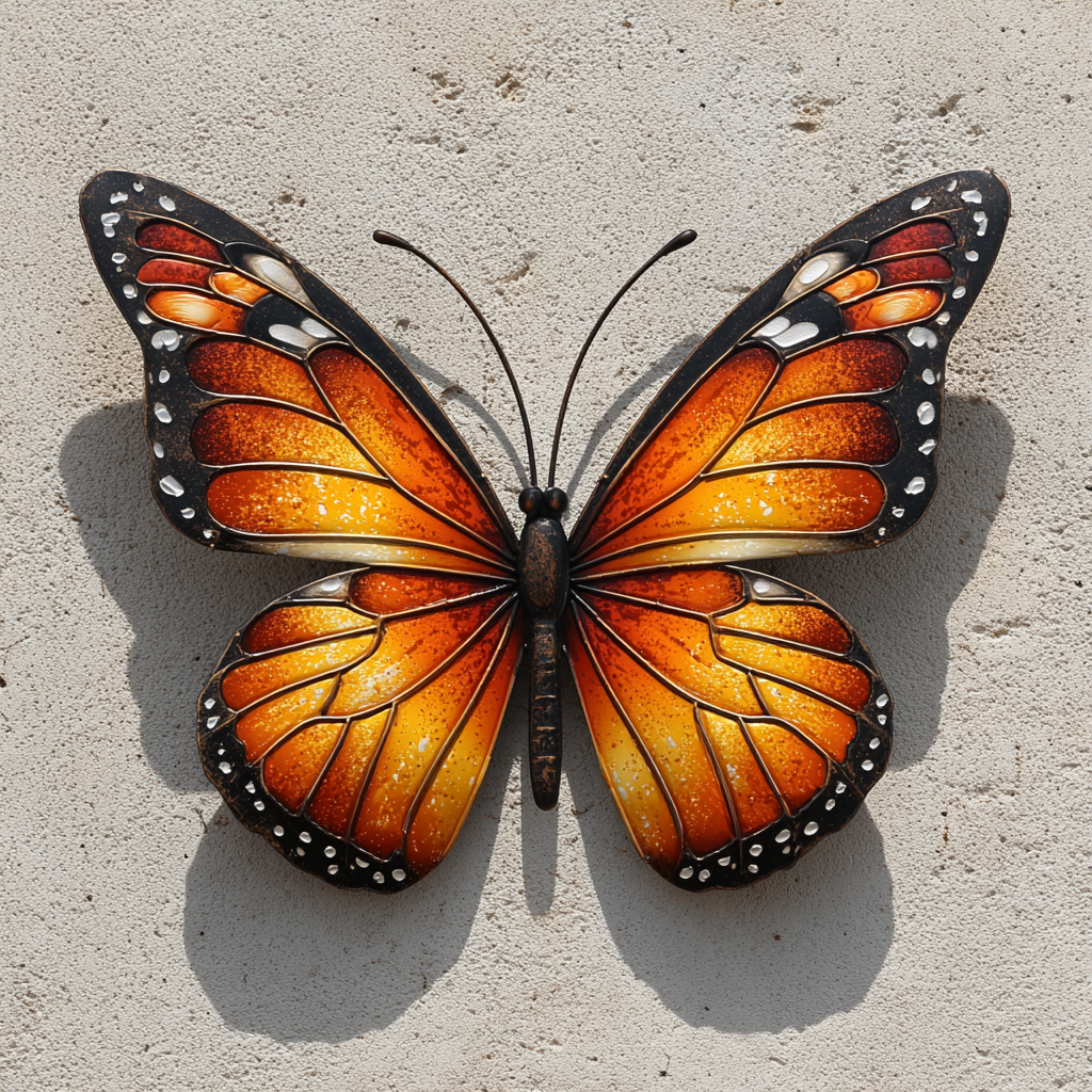 Monarch Butterfly Metal Wall Art, Colorful Outdoor Garden Decor, 2D UV Painted Metal Sign, Home Wall Hanging, Patio & Indoor Decoration