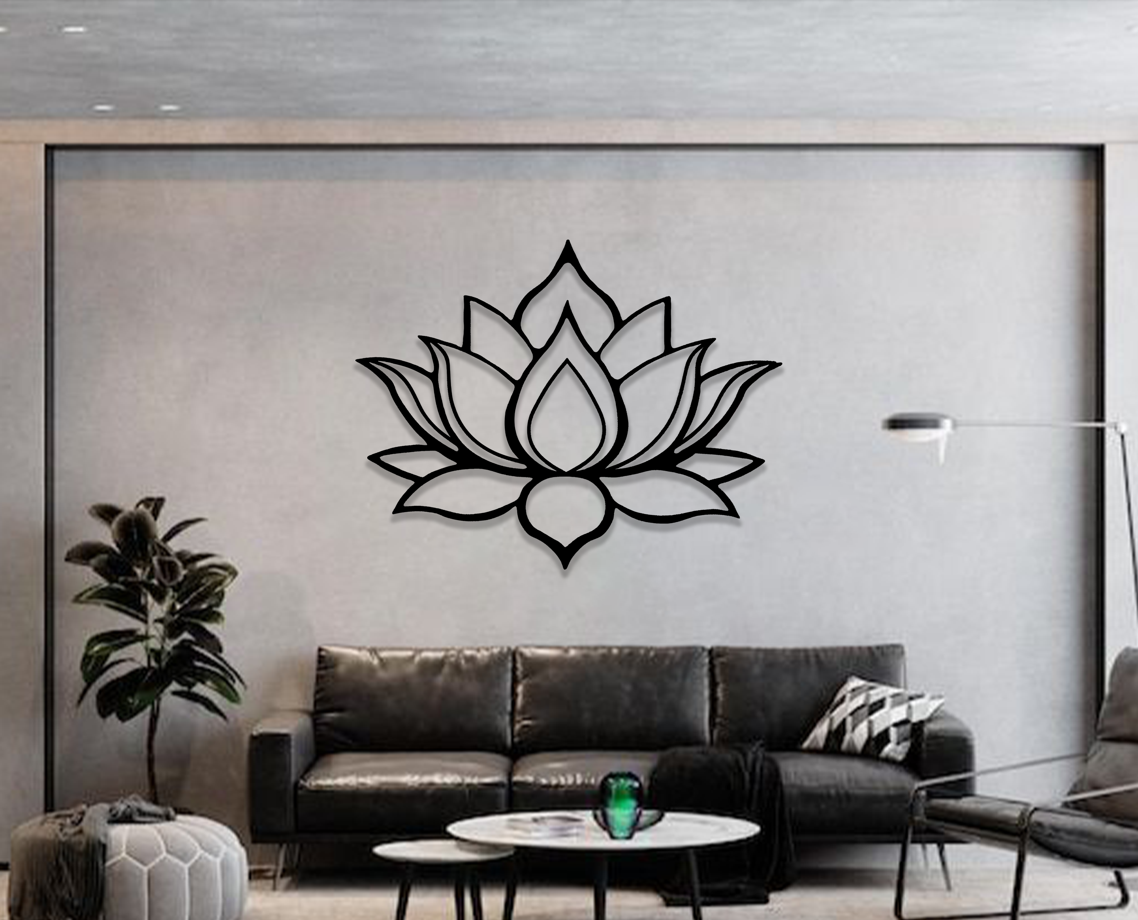 Lotus Flower Metal Wall Art, Yoga Studio Wall Decor, Garden Flower Gift, Outdoor Wall Art, Housewarming Gift that Brings Luck to Home