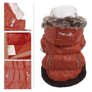 Pet Life Metallic Orange Parka Dog Coat