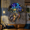 Jellyfish Metal Wall Art, Colorful Ocean Jellyfish Decor, Coastal Sea Life Sign, Beach House Wall Art, Nautical Patio Decor Gift for Home