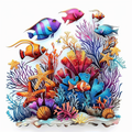 Underwater Coral Reef Metal Wall Art, Colorful Tropical Fish Decor, Ocean Sea Life Sign, Beach House Coastal Wall Art, Bathroom Decor Gift