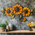 Sunflower Metal Wall Art, Rustic Floral Decor, Farmhouse Sunflower Sign, Yellow Flower Wall Art, Garden Patio Decor, Gift for Living Room